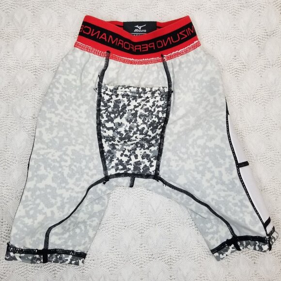 MIZUNO PERFORMANCE baseball shorts SLIDING gray camo sz YS youth PADDED SIDES - Picture 10 of 12